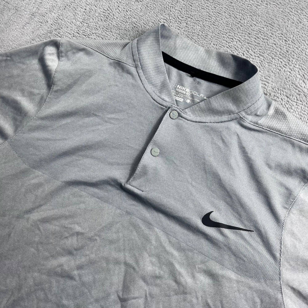 Nike Golf Modern Fit Dri-FIT Blade Collar Polo Shirt Gray Mens Large